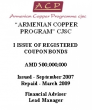 BONDS OF “ARMENIAN COPPER PROGRAM” CJSC