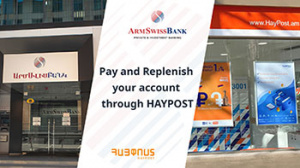 THE CUSTOMERS OF ARMSWISSBANK MAY MAKE INSTANT PAYMENTS BY HAYPOST SYSTEM