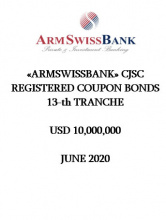 «ARMSWISSBANK» CJSC REGISTERED COUPON BONDS  13-th TRANCHE