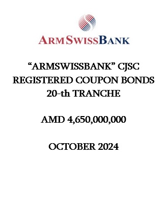 "ARMSWISSBANK" CJSC REGISTERED COUPON BONDS  20-th TRANCHE