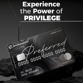 ARMSWISSBANK PRESENTS THE MASTERCARD® BUSINESS PREFERRED PREMIUM CARD