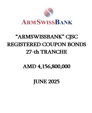 "ARMSWISSBANK" CJSC REGISTERED COUPON BONDS  27-th TRANCHE